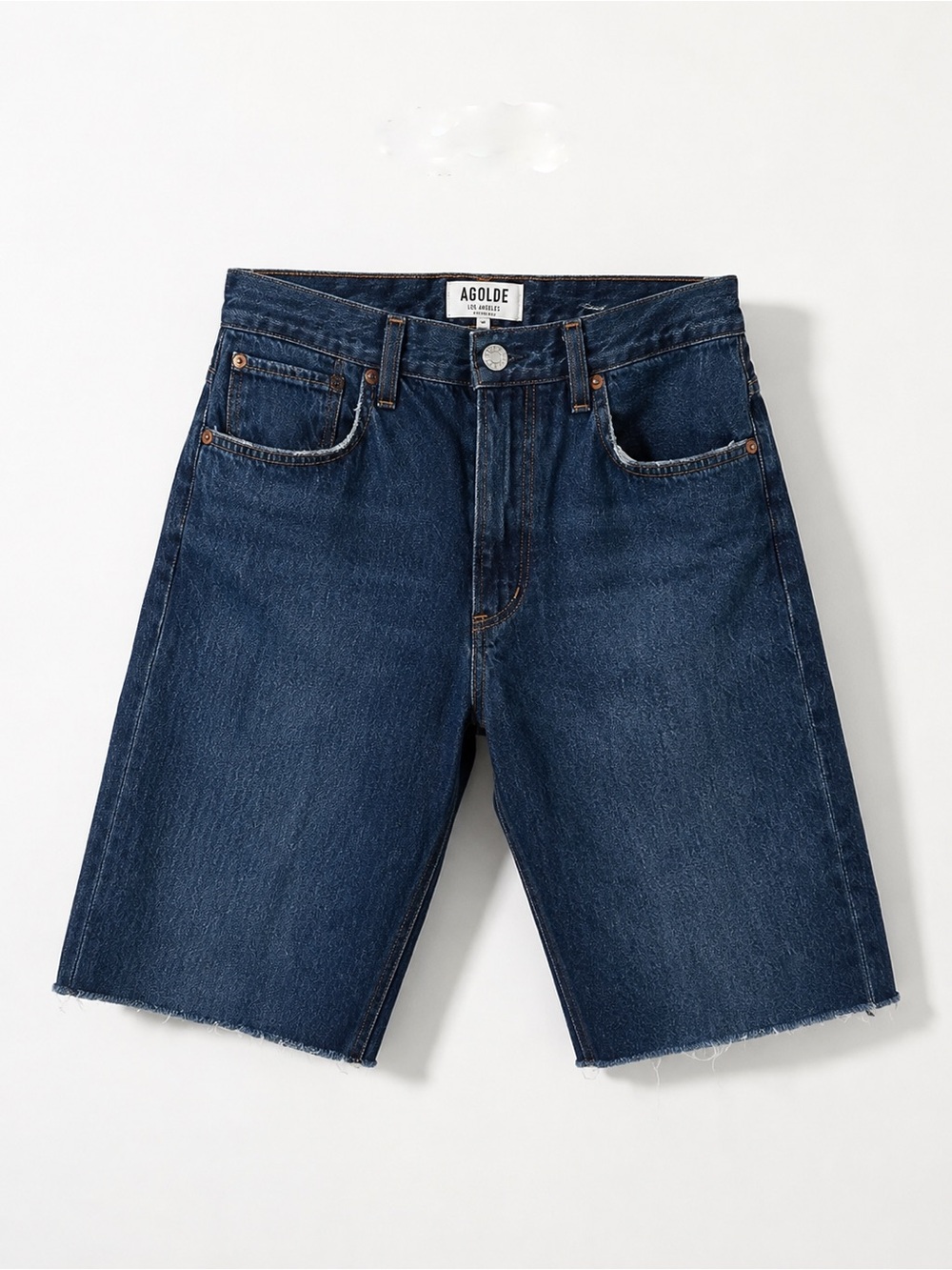 Agolde Dark Blue High-Rise Denim Shorts
